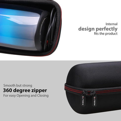 LTGEM Hard Travel Case for JBL Pulse 5 Portable Bluetooth Speaker - Protective Carrying Storage Bag with Shoulder Strap(Black+Black)...