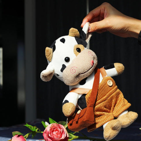 Cow Plush Toy, 12 Inch Soft Stuffed Animal, Children's Plush Toy Doll...