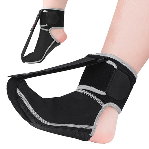 Plantar Fasciitis Night Splint Socks, Adjustable Plantar Fasciitis Brace for Foot Drop, Achilles Tendonitis, Heel Spur, Pain Relief, Black(Medium)...