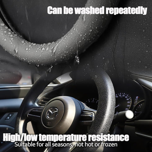 Car Steering Wheel Cover, Anti-Slip Silicone Steering Wheel Protector, Universal Car Accessories Wheel Cover for Most of Cars (Black)...