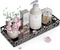 EKNITEY Vanity Tray for Bathroom Counter - Small Rectangle Decorative Tray 11 Inch Black Batroom Countertop Tray Organizer for Perfume Makeup Cosm...