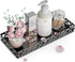 EKNITEY Vanity Tray for Bathroom Counter - Small Rectangle Decorative Tray 11 Inch Black Batroom Countertop Tray Organizer for Perfume Makeup Cosm...
