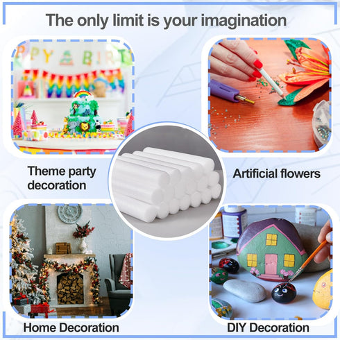 Fabbay 60 Pieces 6 Inch Foam Cylinders for Crafts Foam Tubes White Foam Rods Foam Tube for Modeling, DIY Arts and Crafts Supplies...