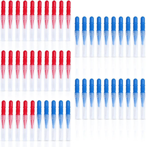 ewinever 50 Count Interdental Brush,Toothpick Tooth Flossing Head Oral Dental Hygiene Brush, Tooth Cleaning Tool (Red+Blue)...