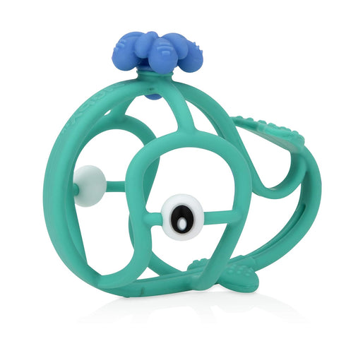 Nuby Chewy Chums All Silicone Soothing Teether, Whale - 3M+...