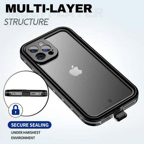 BEASTEK Waterproof iPhone 12 Pro Case,TRE Series Shockproof Dustproof Underwater IP68 Case with Built-in Screen Protector Full Body Protective Cov...