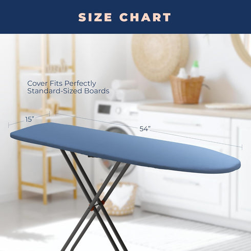 Ironing Board Cover and Pad Extra Thick Heavy Duty Padded 4 Layers, Silver Coated Ironing Board Cover, Non Stick Scorch and Stain Resistant Standa...