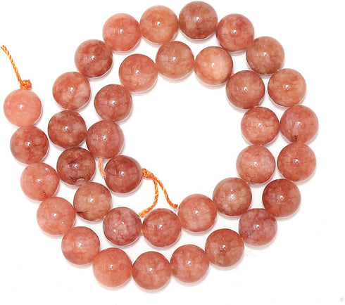 45pcs 8mm Natural Stone Beads Sunstone Chalcedony Beads Energy Crystal Healing Power Gemstone for Jewelry Making, DIY Bracelet Necklace...