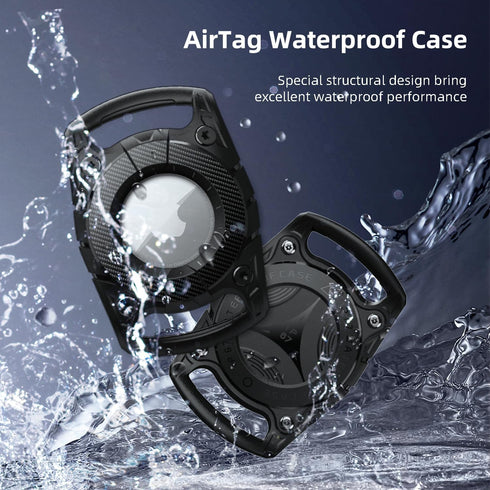 Waterproof Pet Airtag Dog Collar Holder Airtag Keyring, Anti-Lost Shock Resistant Air Tag Holder Hard TPU Airtag Dog Collar Case for Key,Backpack,...