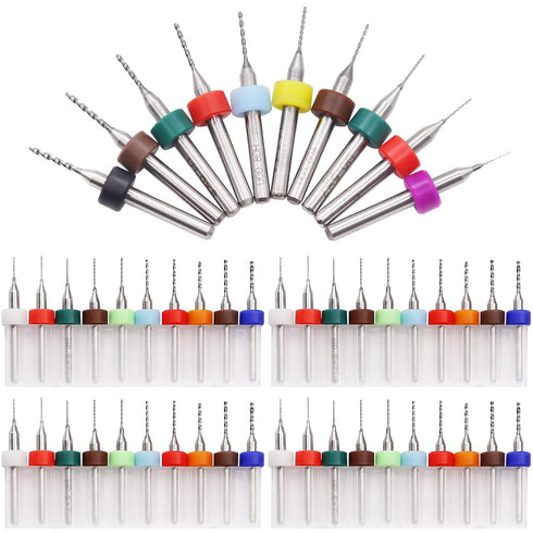 50pcs PCB Drill Bits Set Dremel Drill Bits Spiral Flute Carbide 0.3mm-1.2mm for PCB Circuit Board Stone Dremel Jewelry Making etc...