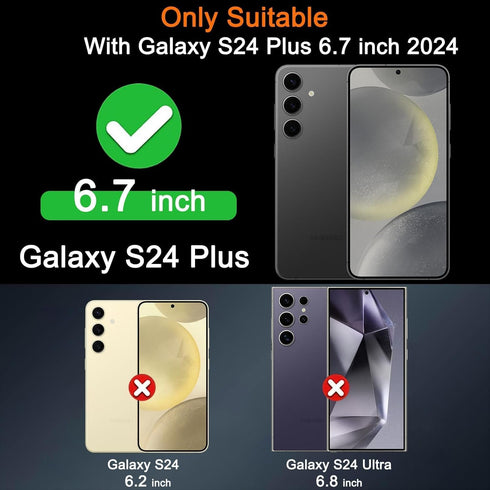 Milomdoi 4 Pack Screen Protector for Samsung Galaxy S24 Plus 6.7 Inch with 4 Pack Tempered Glass Camera Lens Protector, Ultra 9H Accessories, Case...