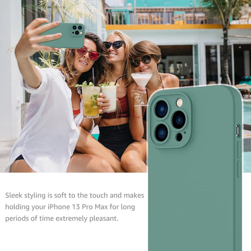 MCFANCE Silicone Magnetic for iPhone 13 Pro Max Case, Compatible with MagSafe, Full Camera Protection Shockproof Cover Soft Anti-Scratch Microfibe...