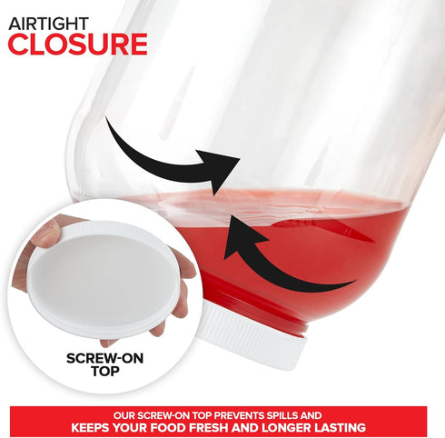 Stock Your Home 1 Gallon Clear Plastic Jars with Lids (2 Pack) 128 oz Wide Mouth Large Jar with Lid, Big Container for Candy, Cookies, Arts & Craf...