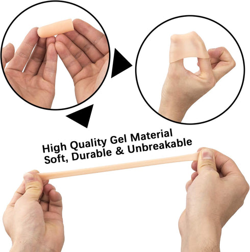 ANCIRS Gel Finger Support Protector Gloves, Gel Finger Cots/Covers - Different Sizes Silicone Fingertips for Hands Cracking, Eczema Skin (40pcs)...
