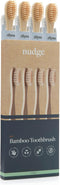 Nudge - Natural Bamboo Toothbrushes with Bamboo Bristles, Soft Bristles Toothbrush, Biodegradable, Eco-Friendly, Sustainable Material, BPA Free (P...