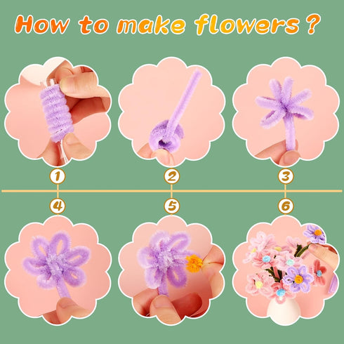 100Pcs Pipe Cleaners, Pipe Cleaners Craft, Creative Craft Pipe Cleaners for Festivals Flower Making, Chenille Stems Crafting Pipe Cleaners Supplie...