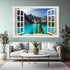 Fake Window for Walls Decal Faux Windows Poster Picture Open Landscape Wall Art Decor, Stick and Peel Wallpaper Natural Scenery Wall Decol Mountai...