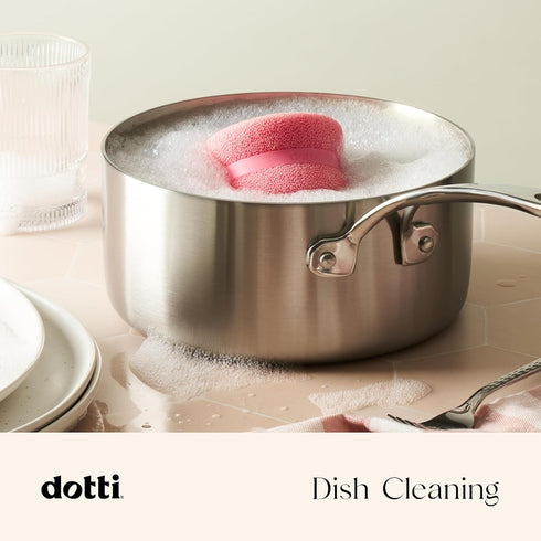 Dotti Super Scrubber Silicone Sponge - Odor-Free, Non-Scratch, Fast-Drying, and Dishwasher-Safe Dish Scrubber - Also for Showers, Tile, and Counte...