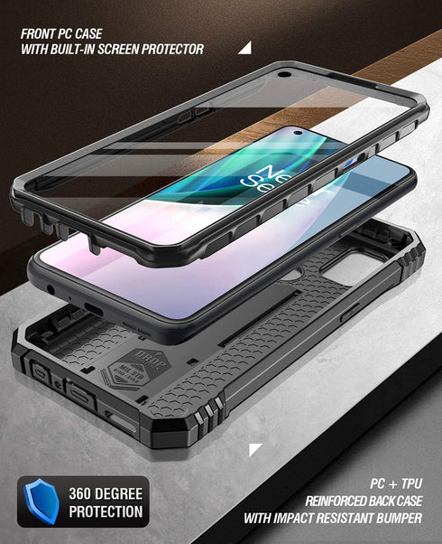 Poetic Revolution Series Case for OnePlus Nord N10 5G, Full-Body Rugged Dual-Layer Shockproof Protective Cover with Kickstand and Built-in-Screen ...