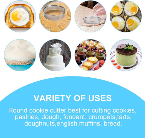 12 Pcs Donut Hole Cookie Biscuit Cutter Set for Baking, Graduated Doughnut Round Cookie Cutters, Metal Scone Circle Cookie Cutters for Frying, Bis...