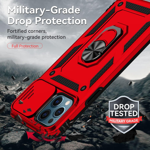 Hitaoyou Compatible with iPhone 12 Pro Max Case, iPhone 12 Pro Max Case with Camera Cover & Kickstand Military Grade Shockproof with Magnetic Car ...