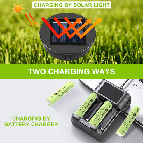Porvoo AAA Ni-MH 600mAh 1.2V Rechargeable Batteries, AAA Solar Batteries for Outdoor Solar Lights, Garden Lights, String Lights (12 Pack AAA)...