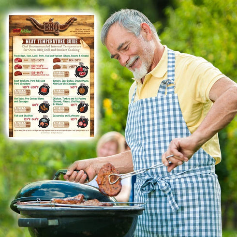 Cool Meat Temperature Guide Magnet 7” x 10” Big Text USDA Chef Recommended Kitchen Oven Grill Cooking Internal Temperature Chart BBQ Grilling Cook...