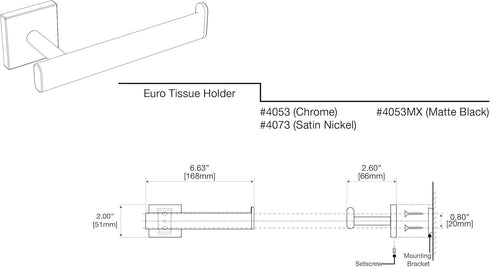 Gatco 4053 Elevate Euro Tissue Holder, Chrome...