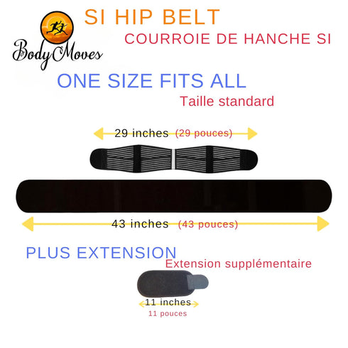 BodyMoves Sacroiliac Si Joint Hip Belt PLUS Extension for men and women-Stabilizing Si Brace Alleviates Inflammation Sciatica Pain Relief- Anti-Sl...