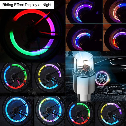 LED Tire Lights for Car 8 Pack Trucks Valve Stem Caps Bike Golf Cart Firefly Wheel Lights Bicycle Motorcycle Tyre Spoke Lights Waterproof for Kids...