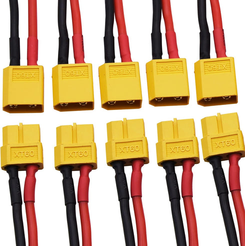 Blomiky XT60H 5 Pairs Female and Male 14AWG Silicon Wire Extention Deans XT60 Plug Connector for RC Cars Drone Lithium Battery XT60 Plug 5...