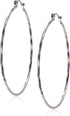 Lucky Brand Silver Hammered Hoop Earrings, One Size...