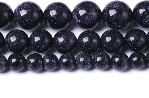 45PCS 8MM Natural Blue Sand Stone Beads Energy Healing Beads for DIY Jewelry Bracelet Necklace Making for Jewelry Making15Inch...