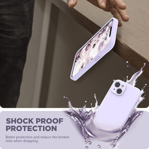 SURPHY Compatible with iPhone 14 Case with Screen Protector (Camera Protection + Soft Microfiber Lining) Liquid Silicone Phone Case 6.1 inch 2022,...