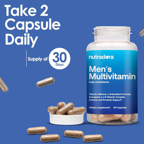 Multivitamin for Men - Daily Mens Multivitamins & Multiminerals Supplement for Energy, Focus & Performance, Mens Multi Vitamins A, C, D, E & B12, ...