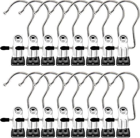 Boot Hangers Clips, 16 Pack Laundry Hooks Hanging Clips Clothes Pins Closet Hanger Organizer Clamps Socks Towel Clips Heavy Duty Clothespins Bulk ...