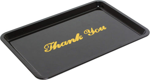 Thunder Group 12-Pack Plastic Tip Tray with Gold Imprint, 4-1/2 by 6-1/2-Inch, Black...