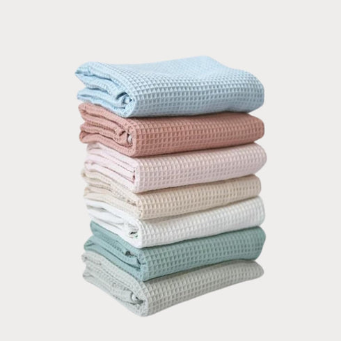 Organic Cotton Waffle Baby Blankets: Luxurious Nursery Essentials - Gender-Neutral, Soft, Lightweight Swaddles - Ideal for Toddlers (guava)...