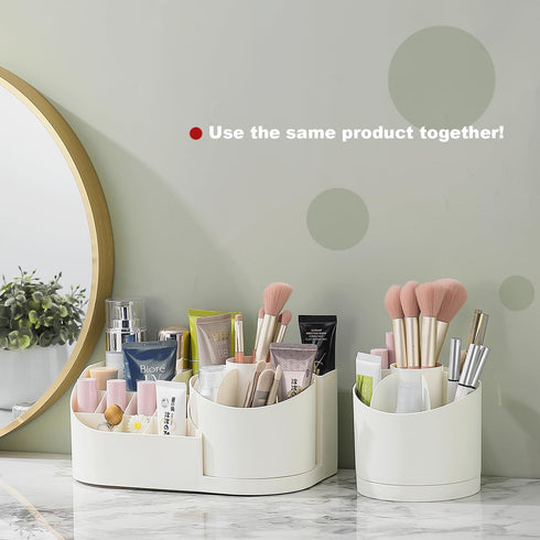 Makeup Brush Holder with 7 Compartments, 360 Degree Rotate for Vanity, Bathroom, Dresser, Makeup Organizer Countertop, Desk Organizers and Storage...
