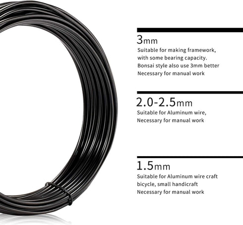 16 Gauge?Silver+Black Wire +Pliers?65ft/20M Metal Wire,Aluminum Wire, Bending Wire,Armature Wire for Sculpting and DIY Craft Supplies...