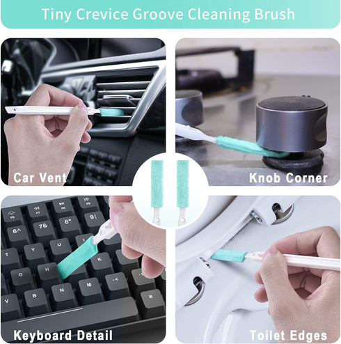 Small Cleaning Brushes for Household, 8Pcs Set with Detailed Cleaning Tool for Windows, Doors, Bottles, Car, and More...