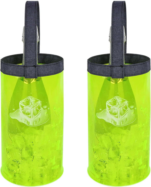 SHIDOW Ice Bag Collapsible wine Cooler Bag, Ice wine Bag Collapsible Clear wine Cooler Bag PVC wine Pouch Bags, for Party, Camping, Picnic, Chille...
