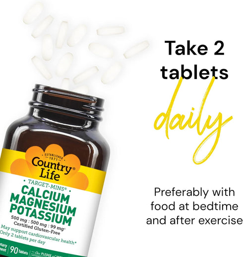 Country Life Calcium-Magnesium-Potassium - 90 Tablets...