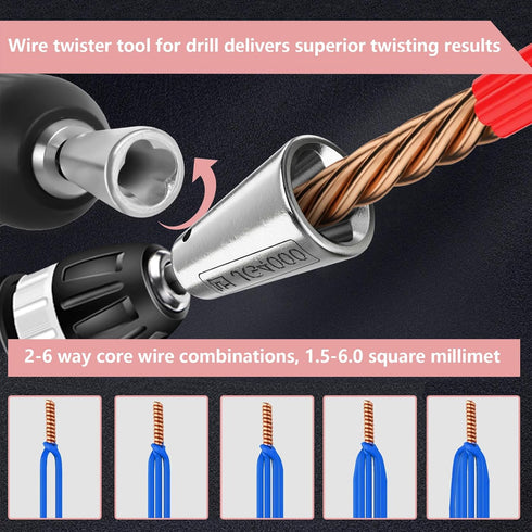 Wire Twister Tool for Drill,2024 Upgrades Wire Nut Twister?Wire Twisting Stripping Tools for Drill Profession Electricians Tool,Wire Connector Dri...
