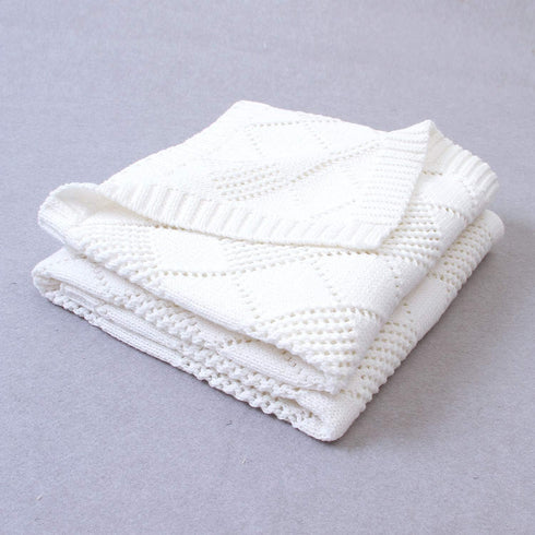 Ziyunlong Baby Blankets Candy Color Knitted Super Soft knitted blankets for Newborn Ivory White 100 * 80cm(40x30In)...