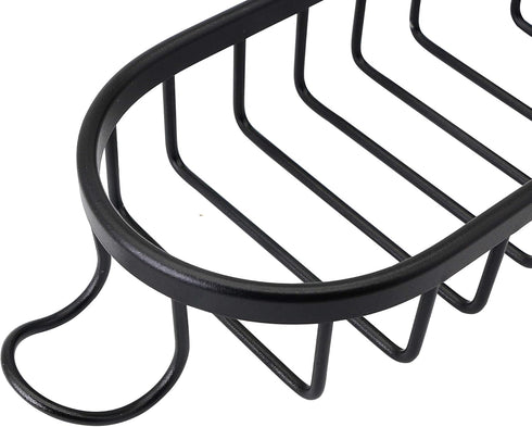 SinLoon Kitchen Faucet Sponge Holder, Sink Caddy Organizer, Space Aluminum Soap Dish Brush Rack Hanging for Kitchen & Bathroom Accessories(Black)...
