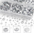 Resin Rhinestones Kit for Crafts,8400 pcs Crystal Flatback Rhinestones Mixed 5 Sizes 2mm-6mm with B7000 Glue Tweezers and Wax Pencil for Fabric Tu...