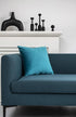 DEZENE Throw Pillow Cases 16x16 Turquoise: 2 Pack Cozy Soft Velvet Square Decorative Pillow Covers for Farmhouse Home Decor...
