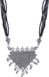 Traditional Indian Antique Silver Oxidised Mangalsutra Thushi Necklace Set with Earrings for Women (SJ_2906)...