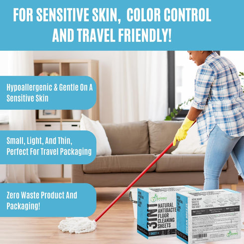 90 Pcs All Natural Floor Cleaner Sheets - Biodegradable And Dissolvable Multipurpose Mopping Concentrated Floor Cleaning Soap Detergent Strips, Me...